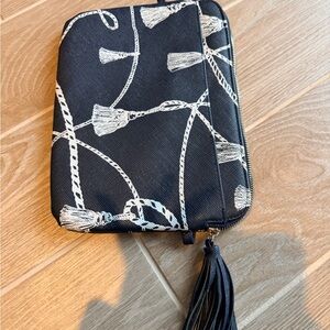 Chico's Black and Cream Tassel-Print Tablet Case